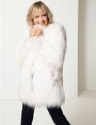 Marks & Spencer Textured Faux Fur Coat Winter White