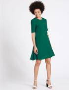 Marks & Spencer Woven Half Sleeve Swing Dress Green