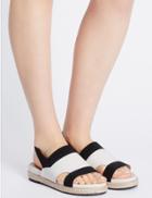 Marks & Spencer Wide Fit Leather Elastic Sling Sandals Natural Mix