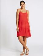 Marks & Spencer Flippy Crinkle Beach Dress Red
