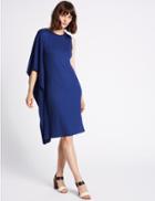 Marks & Spencer Drape 3/4 Sleeve Tunic Dress Indigo