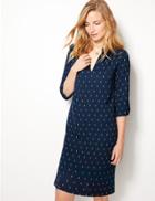 Marks & Spencer Fuller Bust Printed Shift Dress Navy Mix