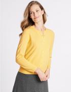 Marks & Spencer Cashmilon&trade; Round Neck Cardigan Citrus