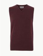 Marks & Spencer Pure Lambswool Sleeveless Jumper Berry