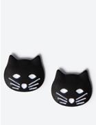 Marks & Spencer Halloween Black Cat Stud Earrings Black Mix