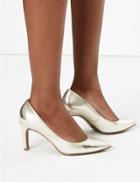 Marks & Spencer Stiletto Heel Pointed Court Shoes Metallic