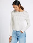 Marks & Spencer Pure Cotton Vertical Pointelle Jumper Soft White