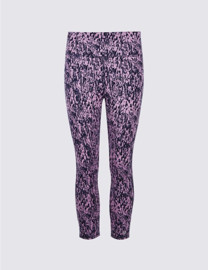 Marks & Spencer Quick Dry Textured Cropped Leggings Dark Midnight