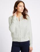 Marks & Spencer Pure Cotton Lace Front Cardigan Ivory