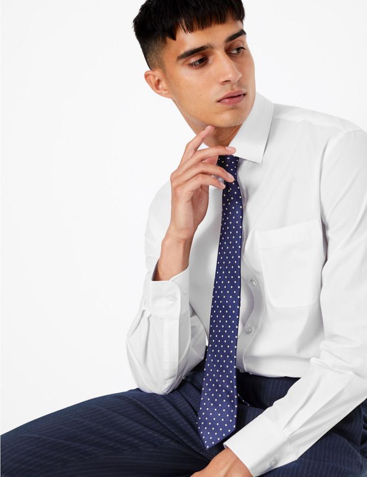 Marks & Spencer 5 Pack Tailored Fit Easy Iron Shirts White