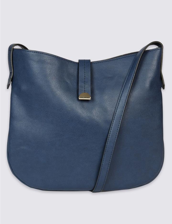 Marks & Spencer Metal Tab Across Body Bag Navy