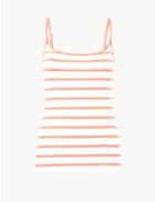 Marks & Spencer Striped Fitted Camisole Top Coral Mix