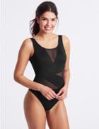 Marks & Spencer Mesh Scoop Neck Swimsuit Black