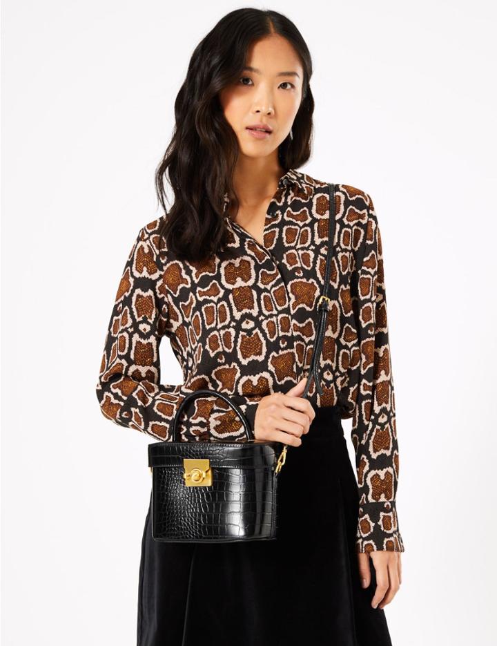 Marks & Spencer Animal Print Vanity Cross Body Bag Black