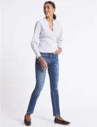 Marks & Spencer Mid Rise Slim Leg Jeans Medium Blue Mix