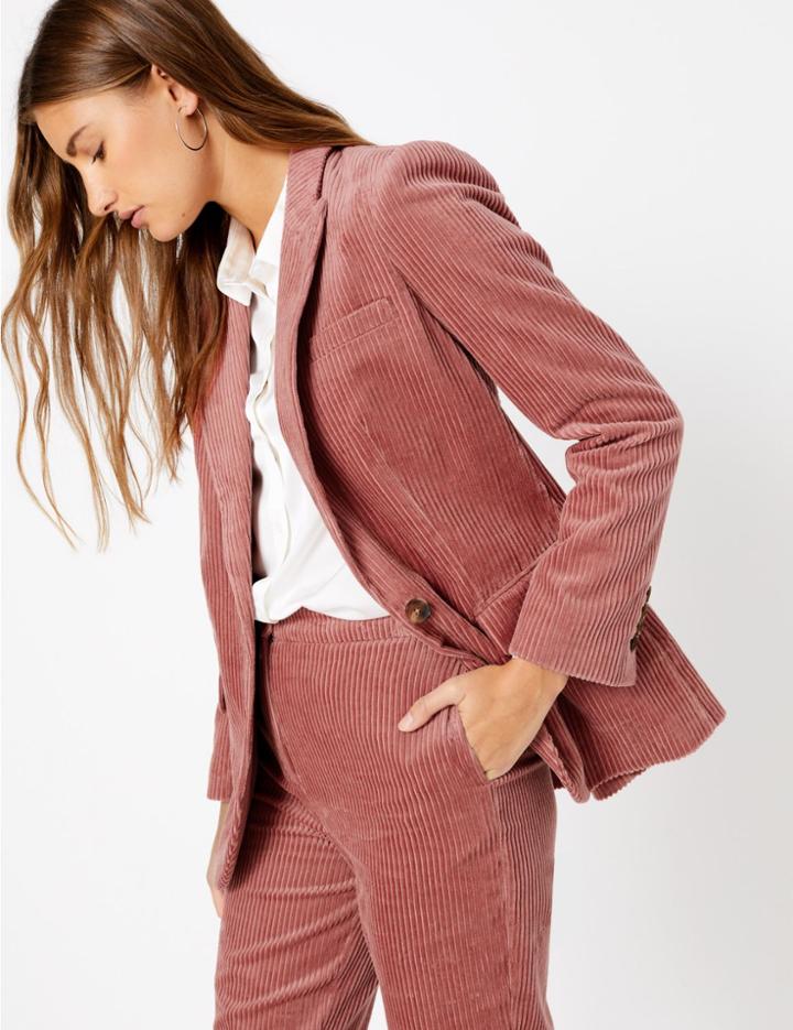 Marks & Spencer Pure Cotton Corduroy Blazer Pink