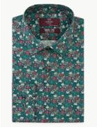 Marks & Spencer Tailored William Morris Print Shirt Green Mix