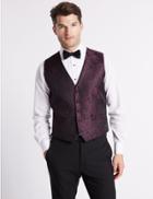 Marks & Spencer Brocade Waistcoat Magenta Mix