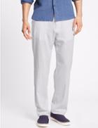 Marks & Spencer Linen Rich Trousers White