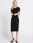 Marks & Spencer Multi Stitch Waist Bodycon Midi Dress Black
