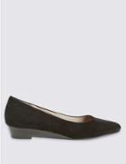 Marks & Spencer Suede Smart Wedge Pumps With Footglove&trade; Black