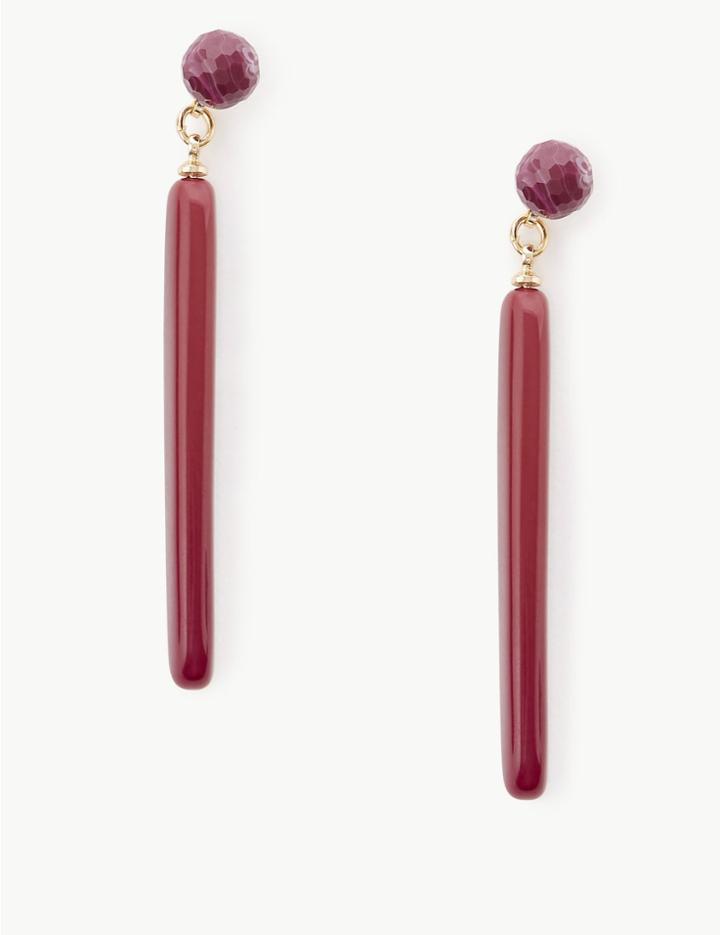Marks & Spencer Ball Stick Drop Earrings Wine Mix