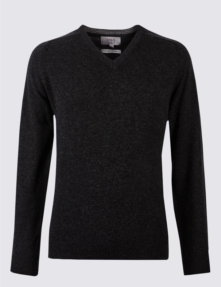 Marks & Spencer Pure Lambswool Jumper Dark Charcoal