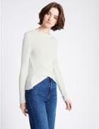 Marks & Spencer Textured Front Tie Twist Round Neck Jumper Ivory Mix