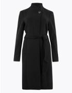 Marks & Spencer Curve Belted Wrap Coat Black