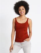 Marks & Spencer Pure Cotton Scoop Neck Vest Top Sienna