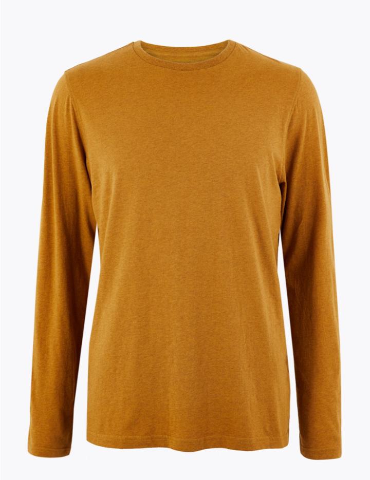 Marks & Spencer Pure Cotton T-shirt Ochre