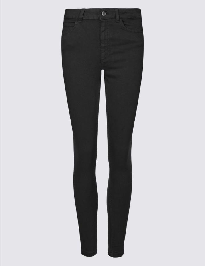 Marks & Spencer Petite Mid Rise Super Skinny Jeans Black