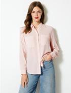 Marks & Spencer Textured Patch Pocket Shirt Pale Pink