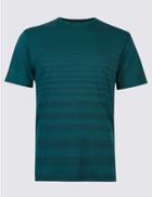Marks & Spencer Textured Crew Neck T-shirt Dark Teal
