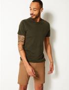 Marks & Spencer Slim Fit Cotton Shorts With Stretch Tan