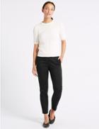 Marks & Spencer Cotton Rich Slim Leg 7/8 Trousers Black
