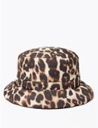 Marks & Spencer Leopard Print Bucket Hat Natural Mix