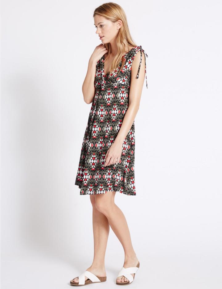 Marks & Spencer Printed Sleeveless Beach Dress Black Mix