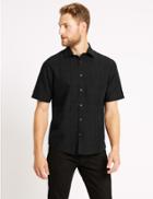 Marks & Spencer Modal Rich Textured Shirt With Pocket Black