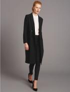 Marks & Spencer Long Double Breasted Coat Black