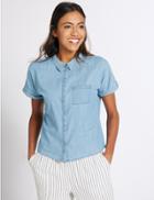 Marks & Spencer Pure Cotton Short Sleeve Shirt Denim