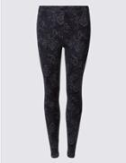 Marks & Spencer Cotton Rich Printed Leggings Grey Mix