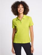 Marks & Spencer Pure Cotton Short Sleeve Polo Shirt Lime