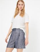 Marks & Spencer Lined Blend Relaxed Fit T-shirt Ivory
