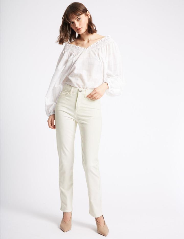 Marks & Spencer Straight Leg Jeans Ecru