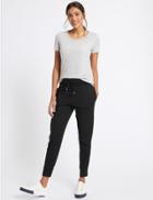 Marks & Spencer Cotton Blend Waist Band Joggers Black