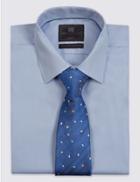 Marks & Spencer Pure Silk Spotted Tie Blue Mix