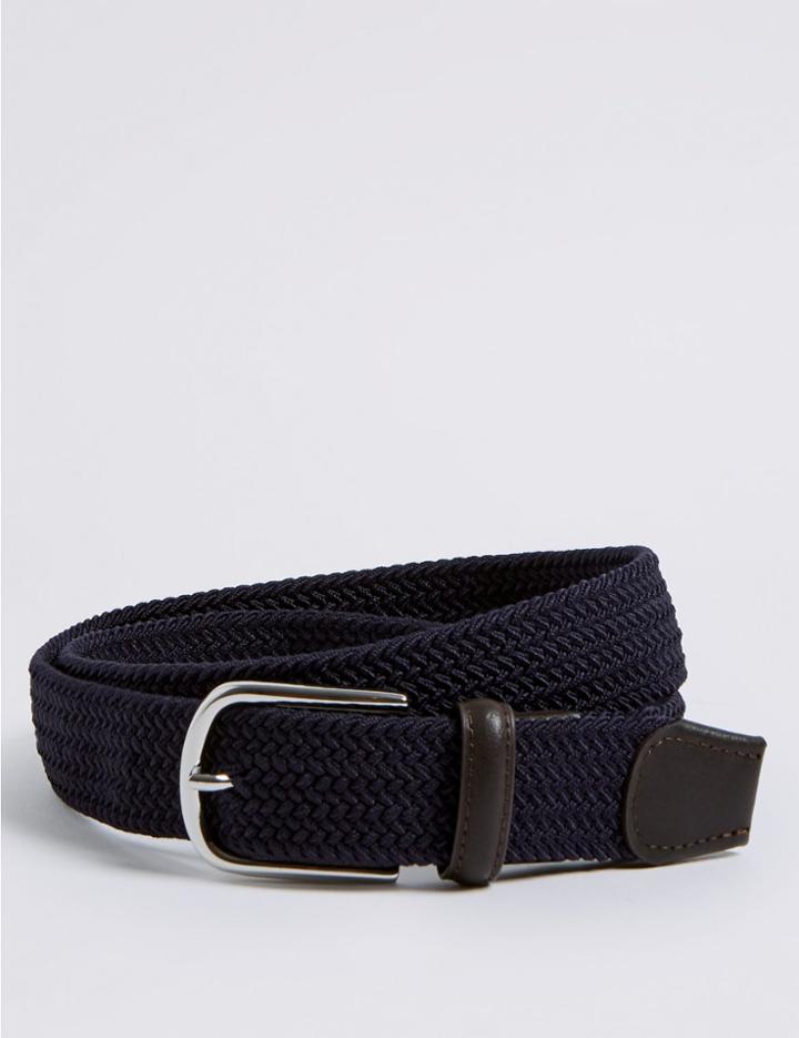 Marks & Spencer Stretch Web Active Waistband Casual Belt Navy