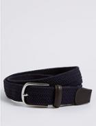 Marks & Spencer Stretch Web Active Waistband Casual Belt Navy