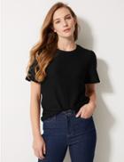 Marks & Spencer Textured Regular Fit Short Sleeve T-shirt Black